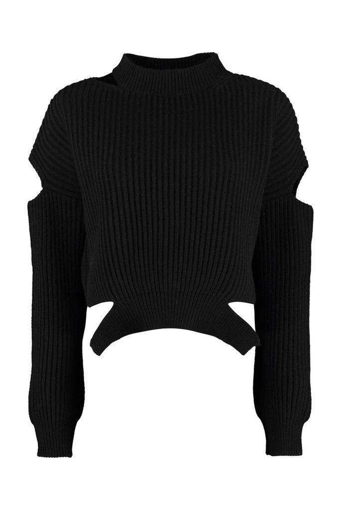 Pinko Scozzese Ribbed Wool Sweater