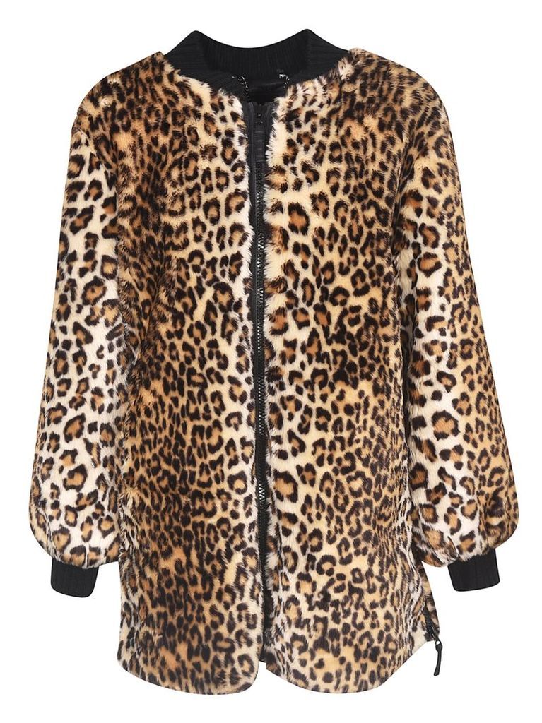 Leopard Print Zipped Coat