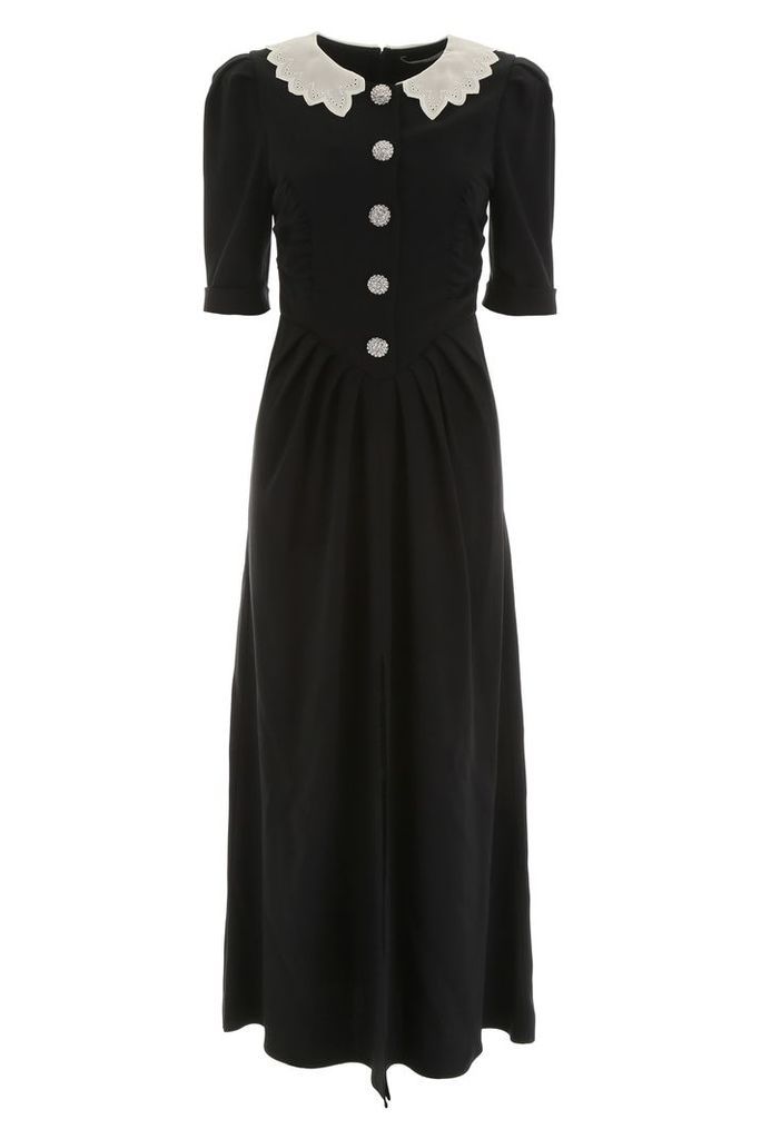 Alessandra Rich Crepe Dress With Collar
