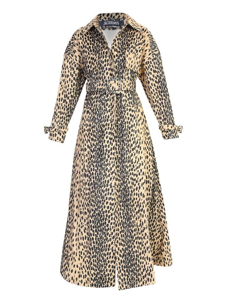 Jacquemus Leopard Print Trench Coat