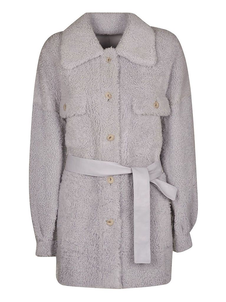 DROMe Fur Belted Trench