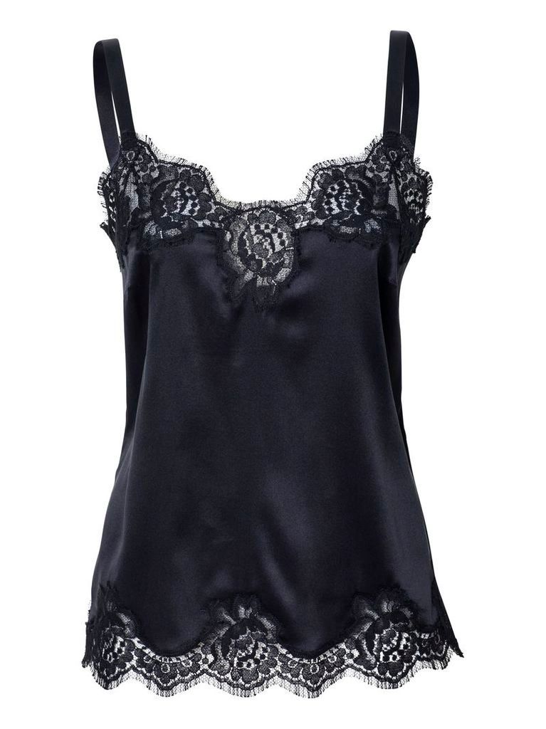 Satin Lingerie Top With Lace