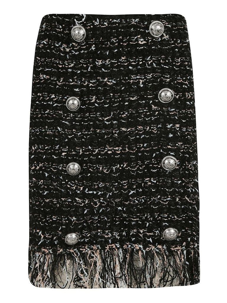 Balmain Fringed Button Embellished Skirt
