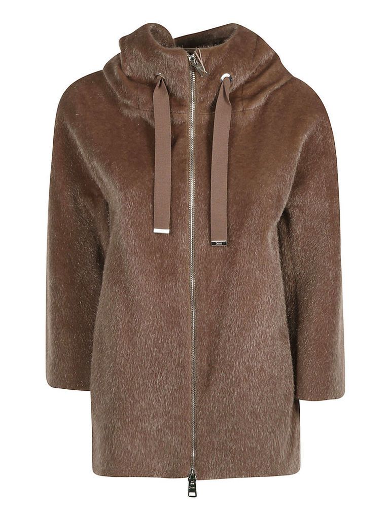 Herno Fur-coated Zipped Jacket