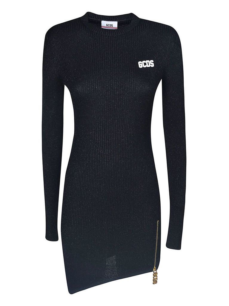GCDS Logo Embroidered Knitted Dress