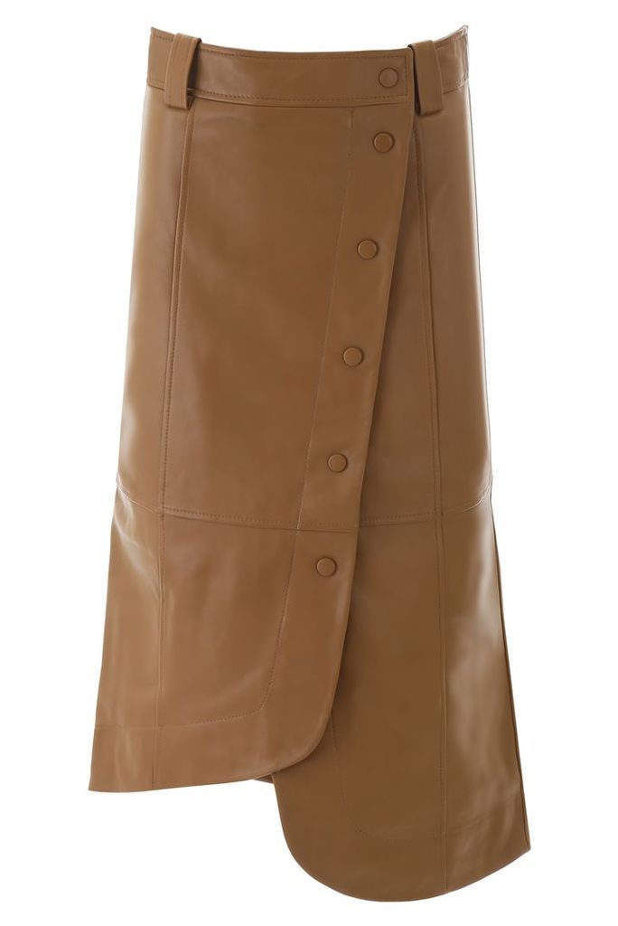 Ganni Leather Midi Skirt