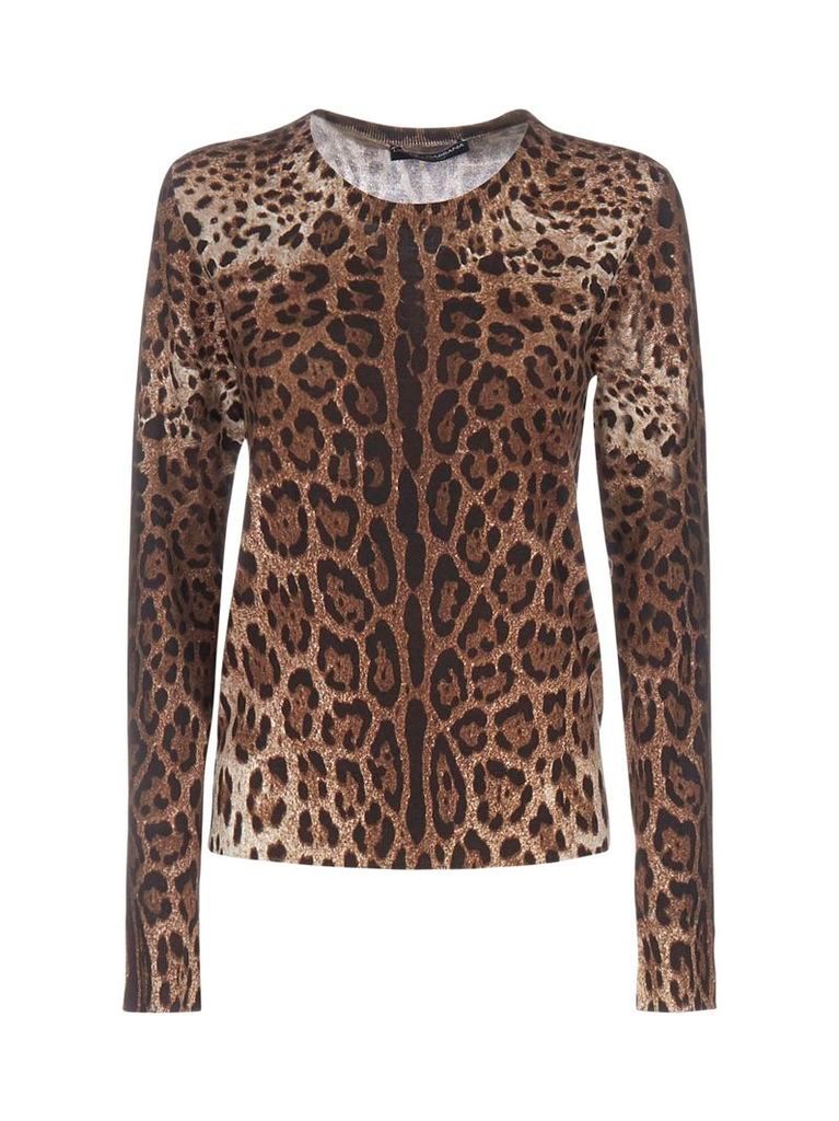 Leopard Print Wool Sweater