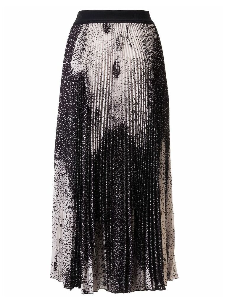 MSGM Pleated Cat Print Skirt