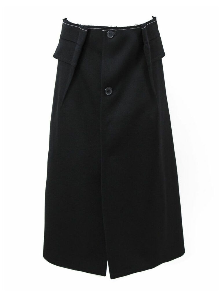 Maison Margiela Black A-line Wool Skirt