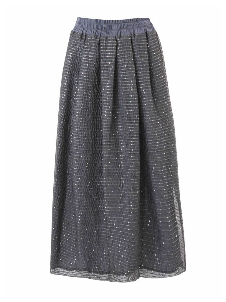 Fabiana Filippi Grey Cotton Blend Skirt
