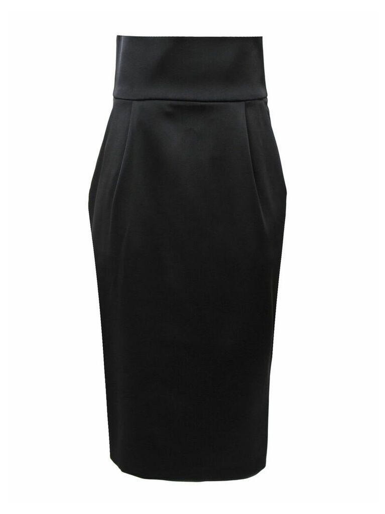Alexandre Vauthier Black Silk High-waisted Pencil Skirt