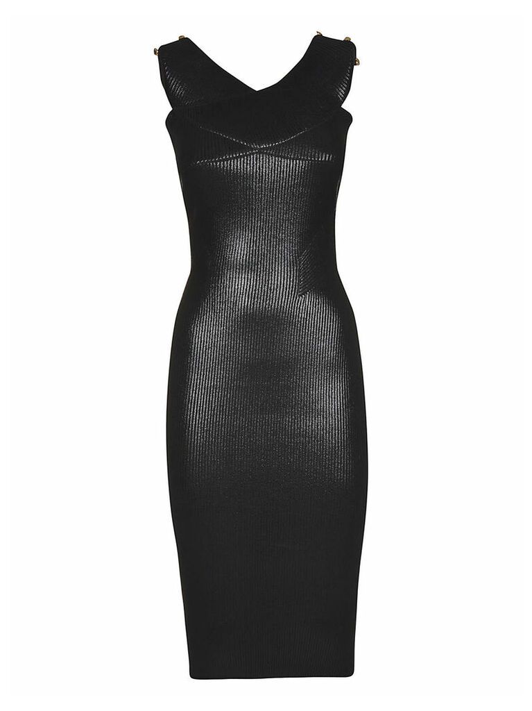 Versace Jeans Couture Laminated Ribbed Dress