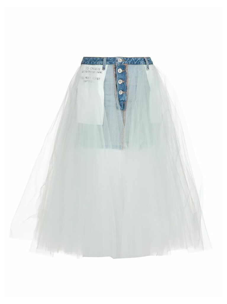 Ben Taverniti Unravel Project Midi Skirt With Tulle