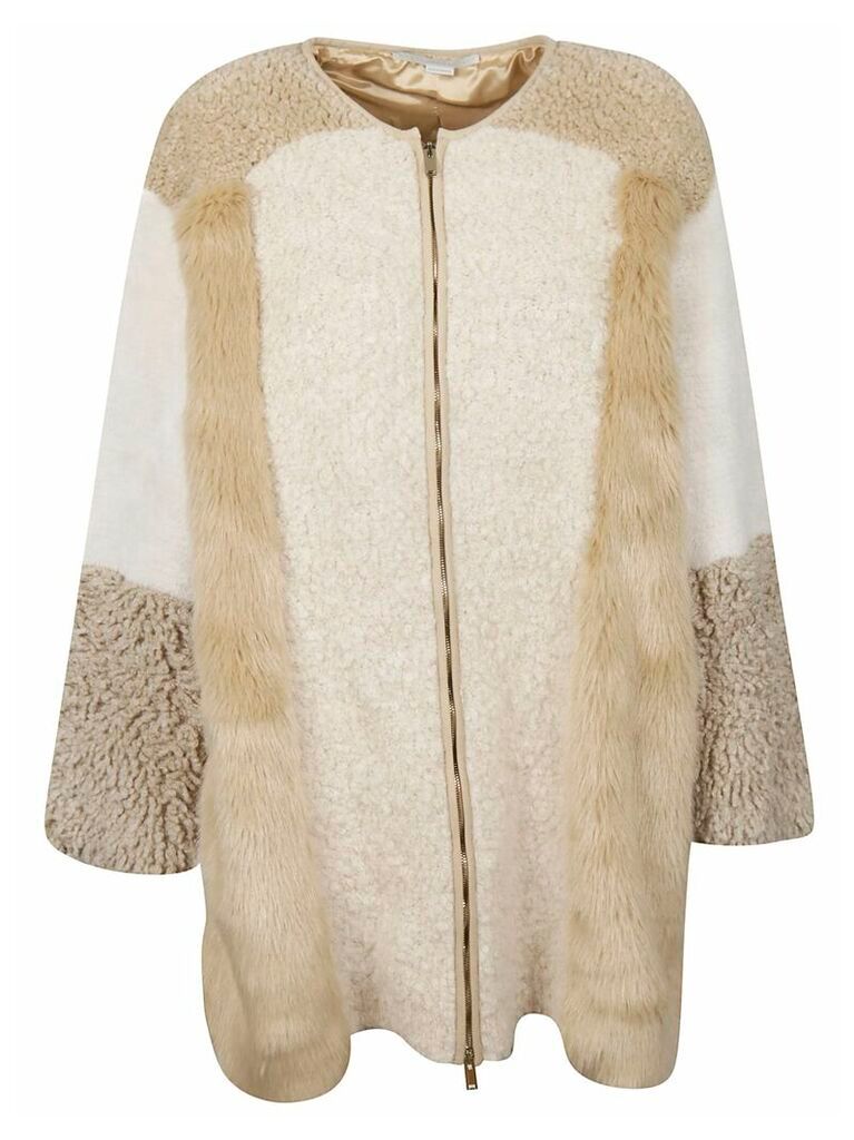Stella McCartney Fur Detailed Zipped Coat