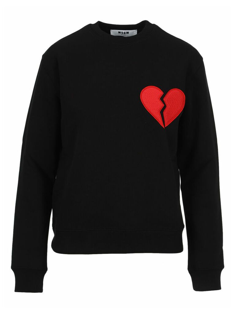 Msgm Broken Heart Patch Sweatshirt
