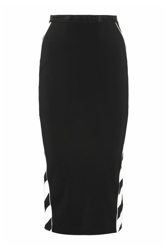 Off-White Stretch Pencil Skirt