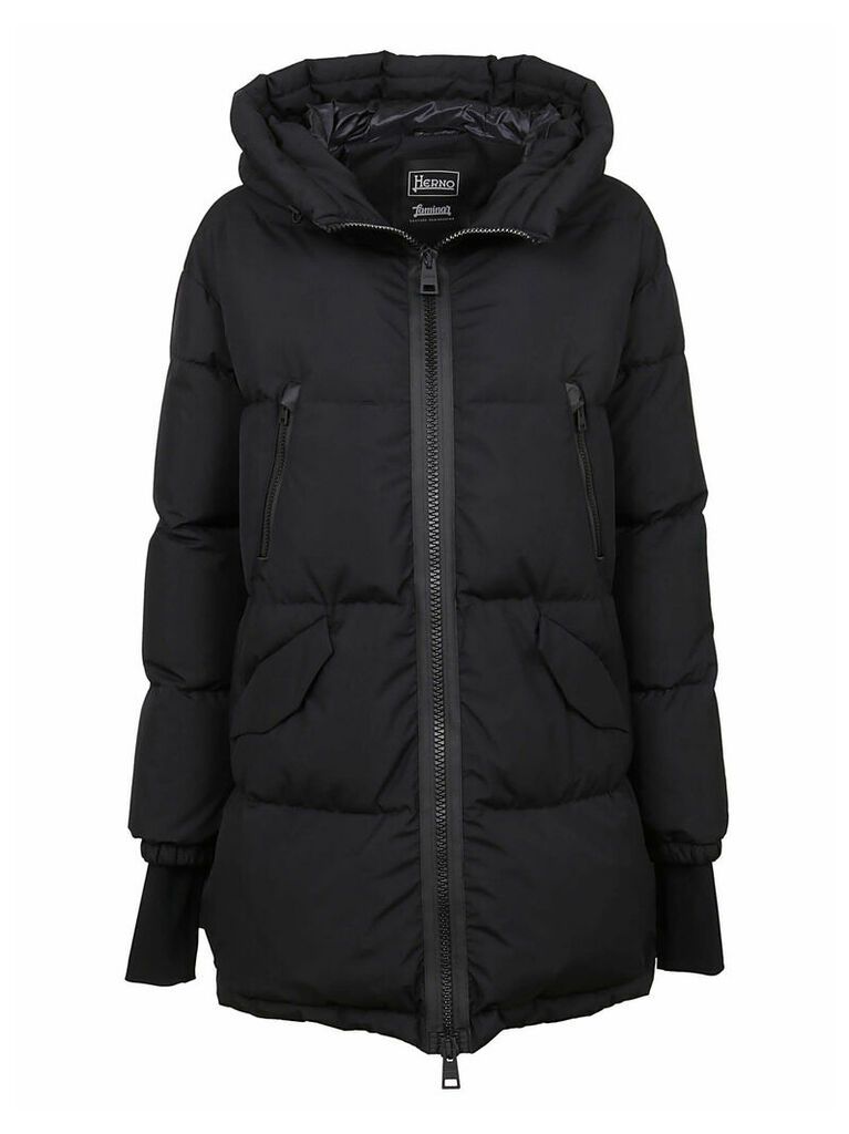 Black Technical Fabric Padded Coat