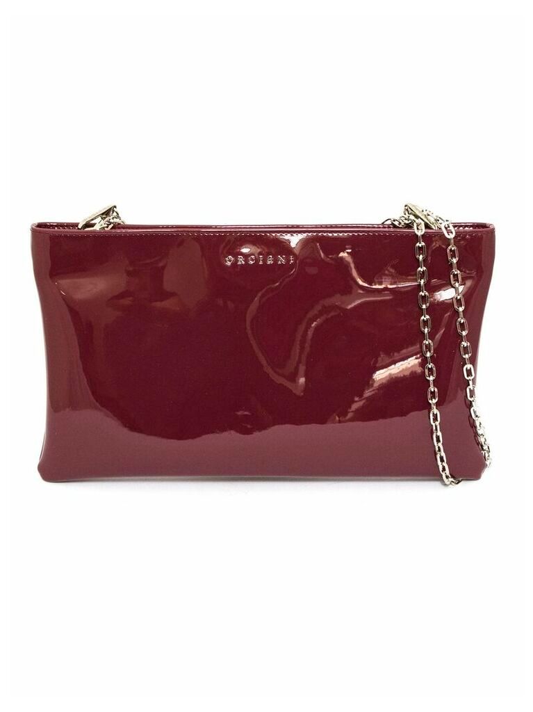 Orciani Clutch Bag In Red Patent Leather