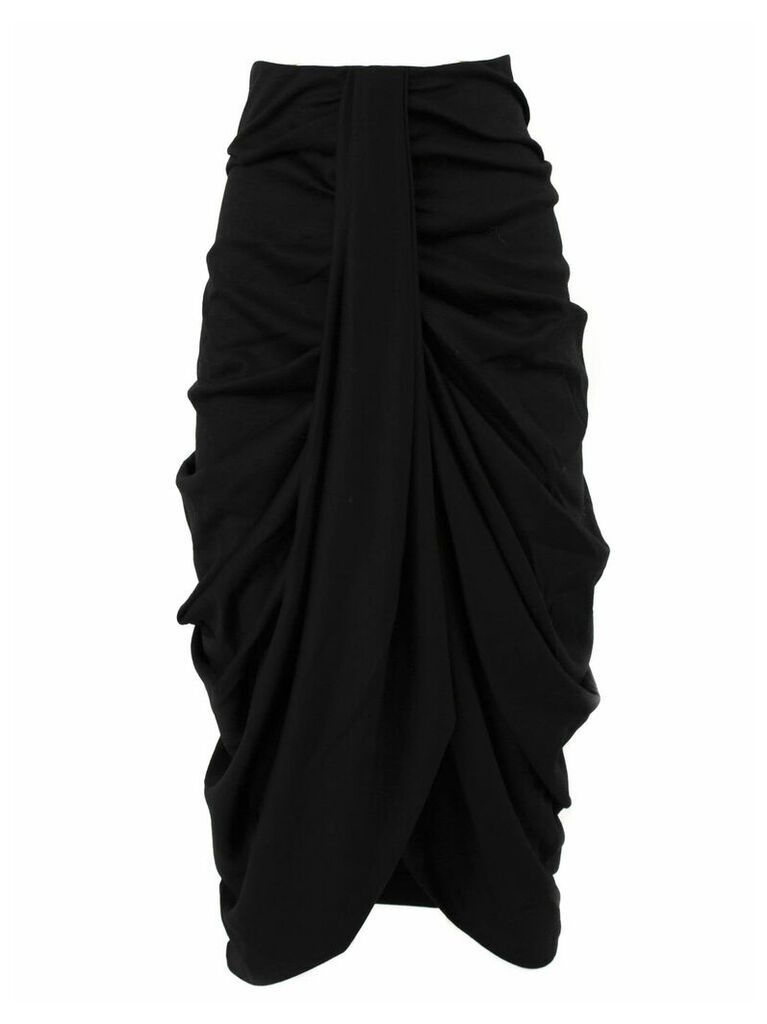 Isabel Marant Black Virgin Wool Datisca Draped Skirt
