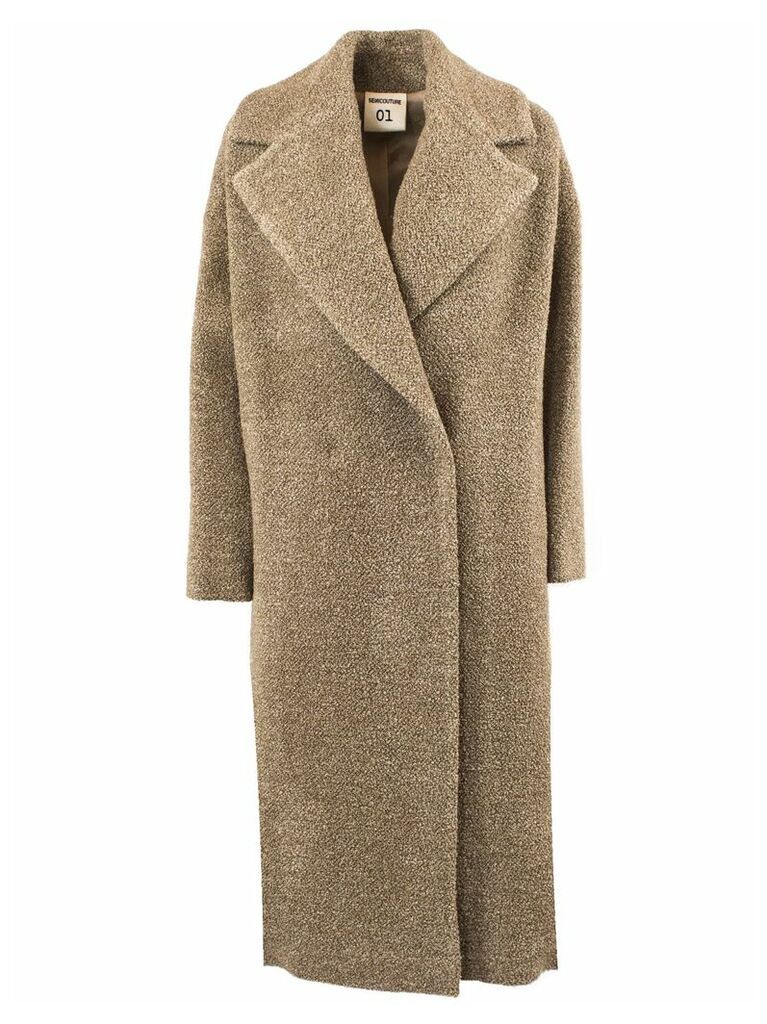 SEMICOUTURE Camel Virgin Wool Double-breasted Coat
