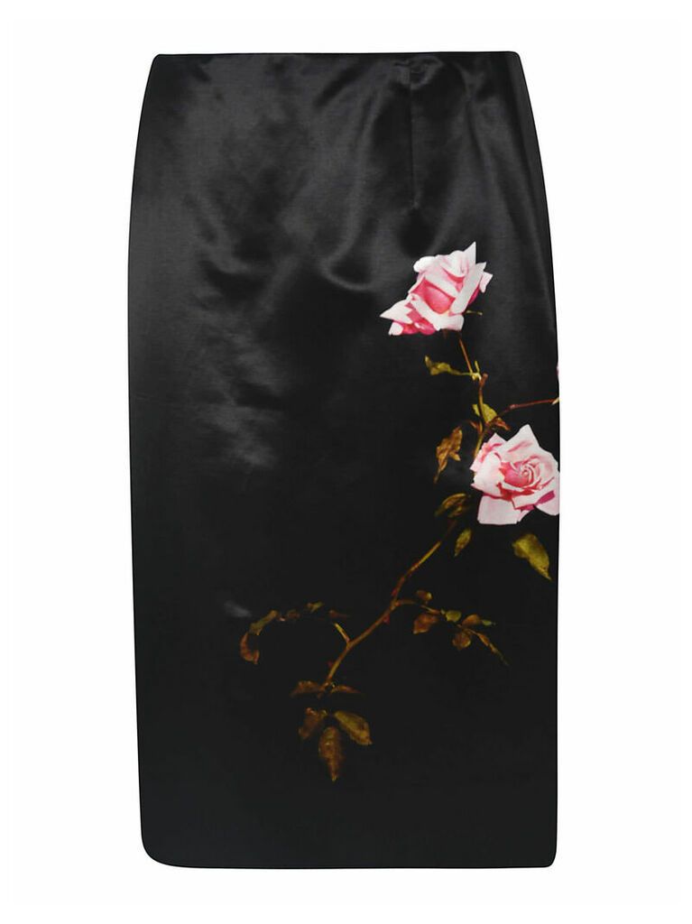 Dries Van Noten Rose Print Skirt