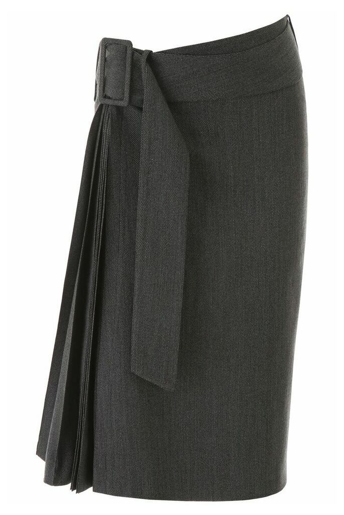 Belted Pleat Skirt