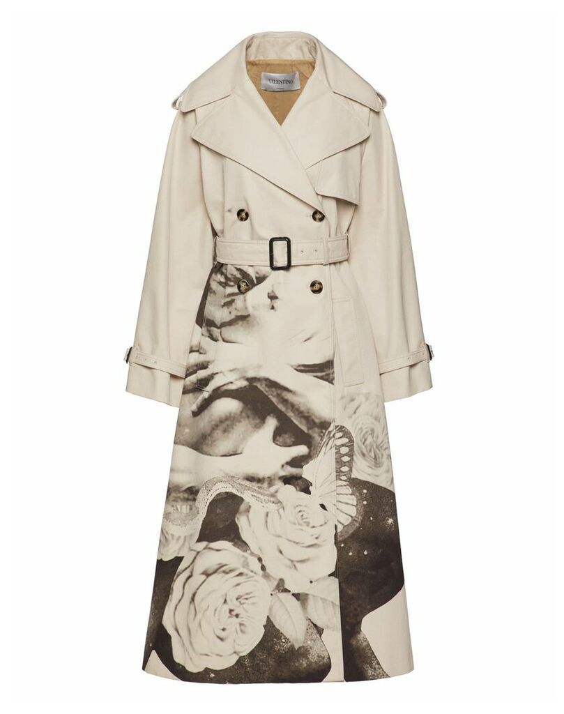 Valentino Lovers Print Trench With Belt