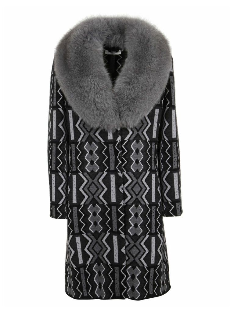 Charlott Wool Coat Featuring Fox Fur Collar