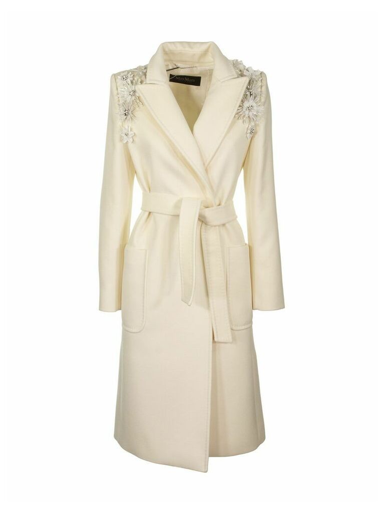 Wool And Cashmere Coat Tempra White