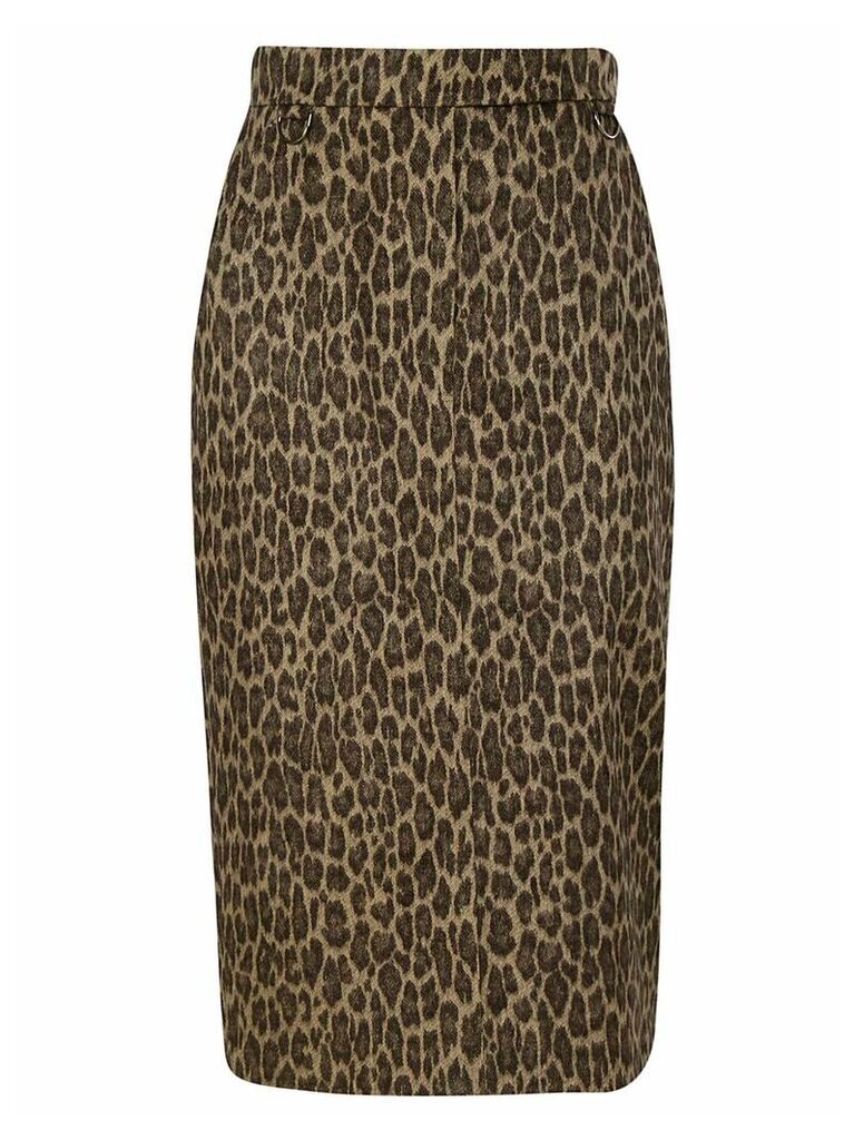 Max Mara Leopard Print Pencil Skirt