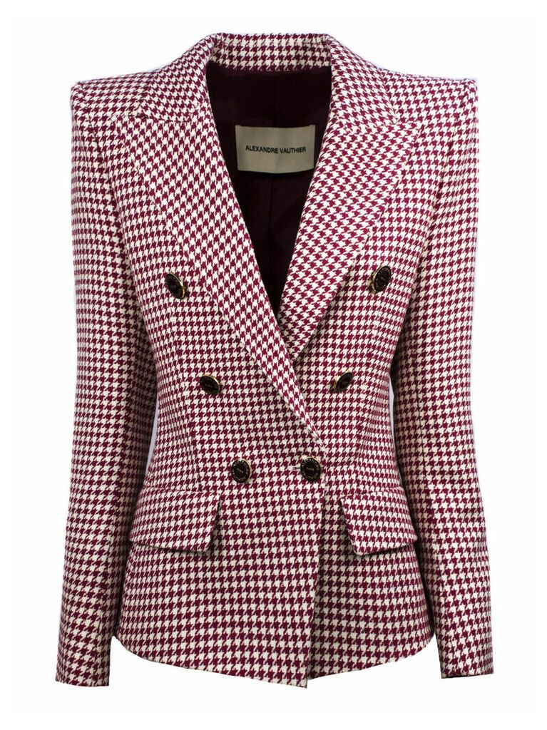 Alexandre Vauthier Double-breasted Blazer Houndstooth Pattern