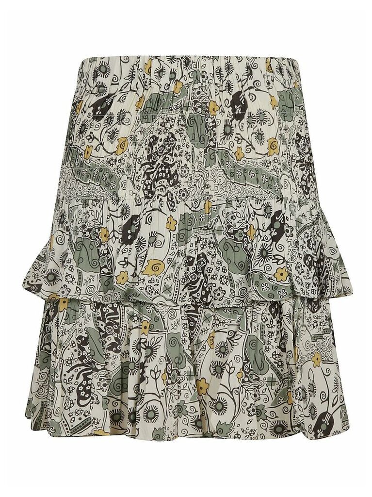 Ruffled Detail Printed Skirt