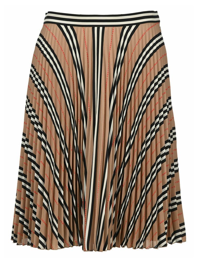 Burberry London Striped Pleated Skirt