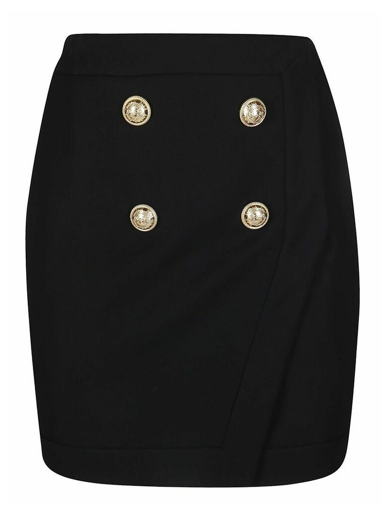 Black Viscose-wool Blend Skirt