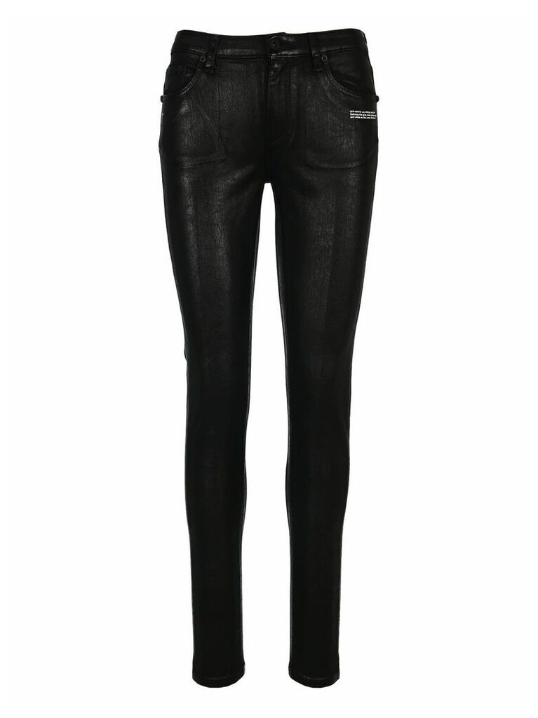 Off White Coated Skinny Jeans
