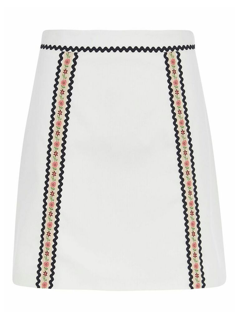 Mid-length Floral Detail Skirt