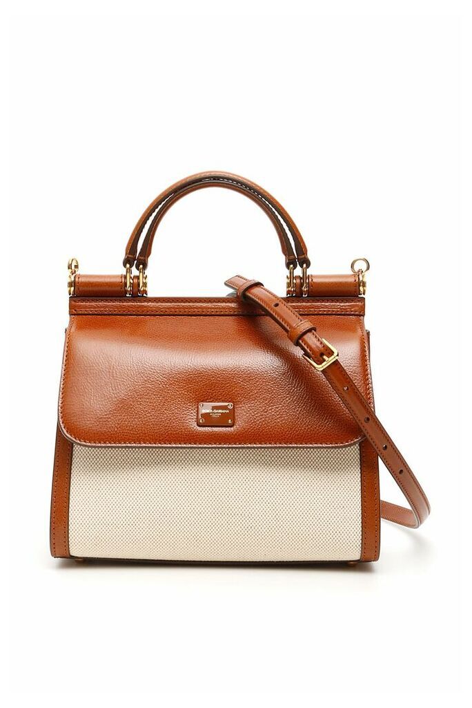 Sicily 58 Leather And Canvas Bag