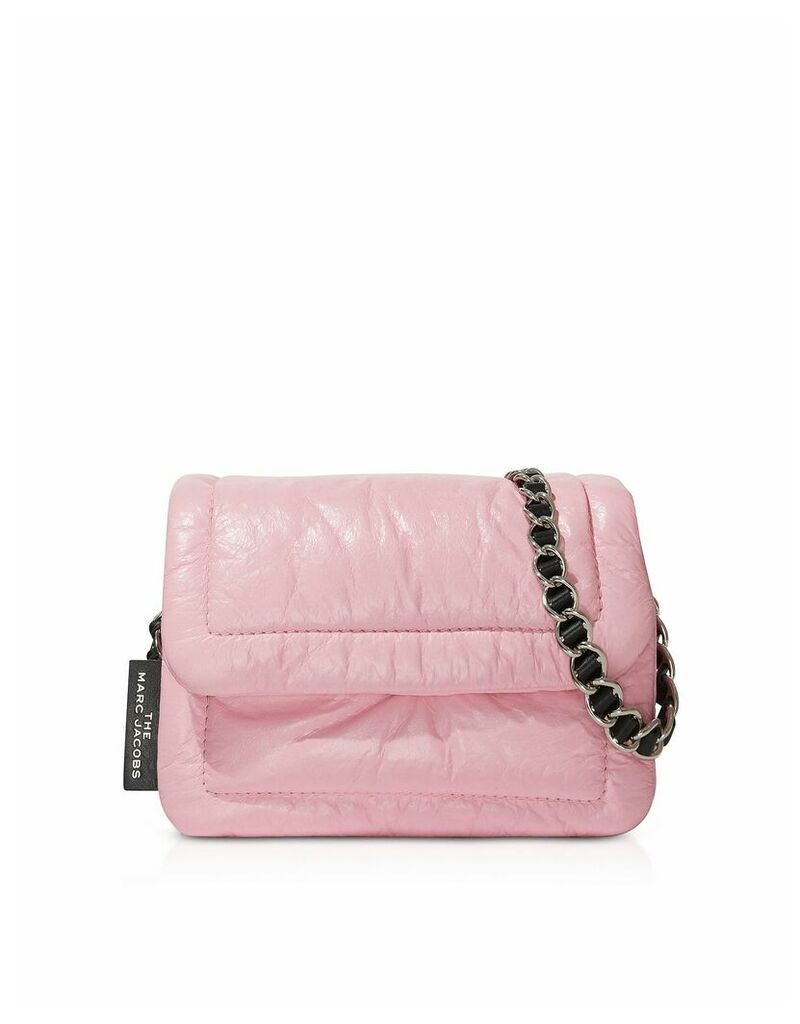 The Mini Pillow Powder Pink Leather Crossbody Bag