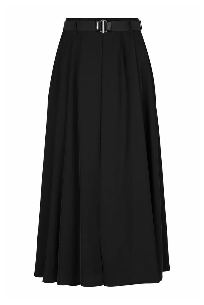 Belted Pleated Skirt