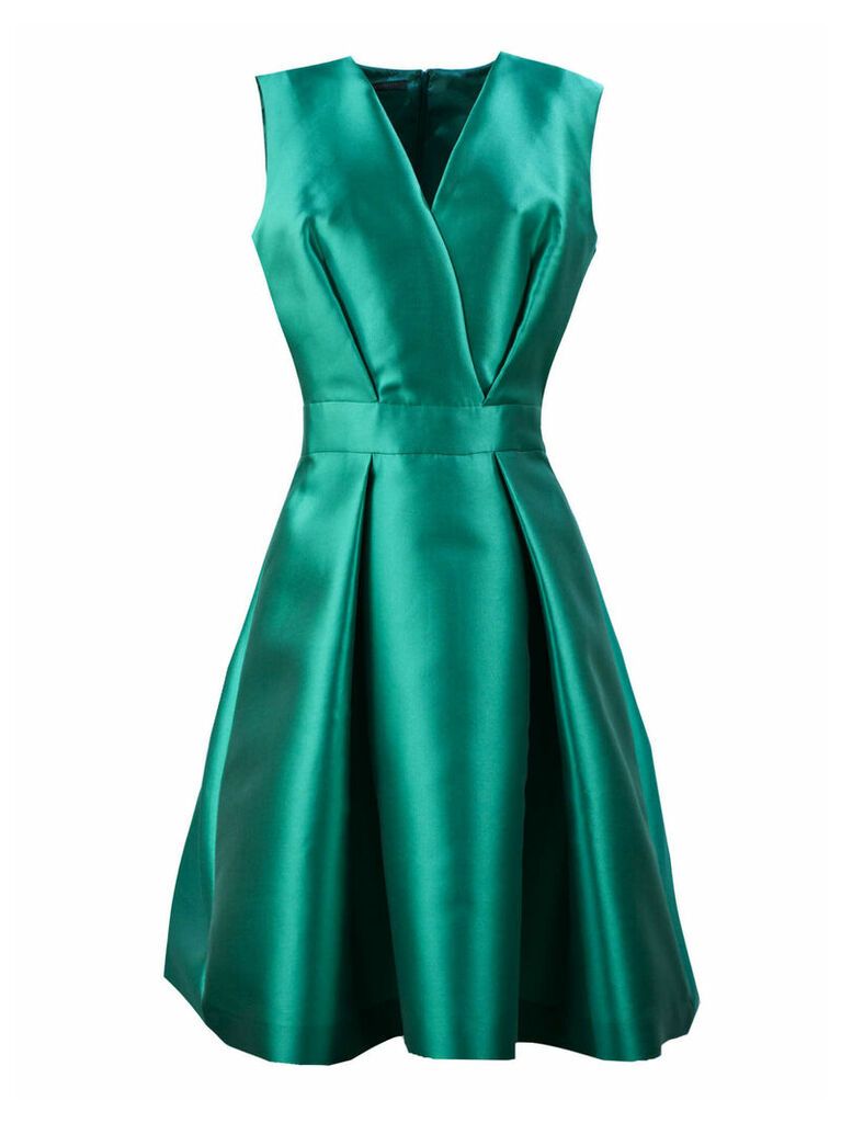 Aqua Green Silk Blend Mini Dress