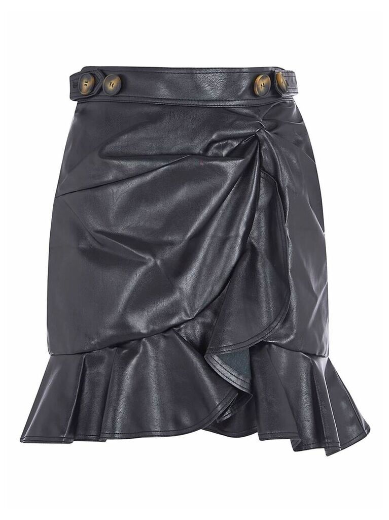 Buttoned Waist Twisted Skirt