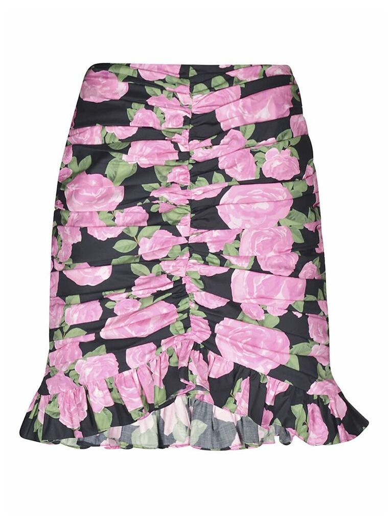 Floral Print Ruffled Skirt