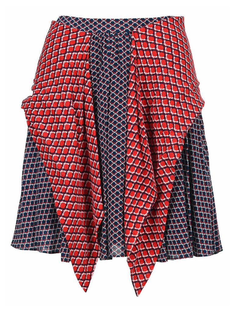 Panelled Geometric-print Skirt