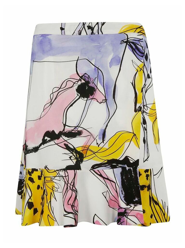 Stella McCartney Rear Zip Horse Printed Flared Skirt