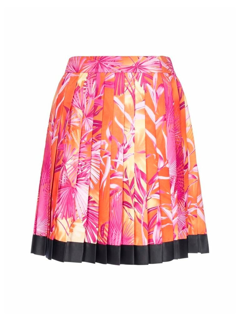 Jungle Print Pleated Miniskirt