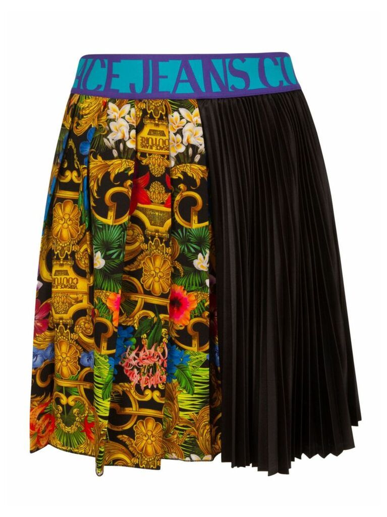 Versace Jeans Couture Enver Satin St. Jungle Baroque Short Skirt