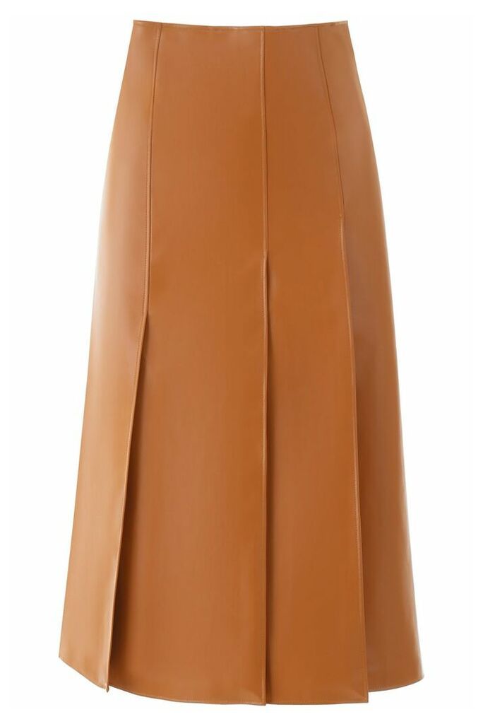 Faux Leather Panel Skirt