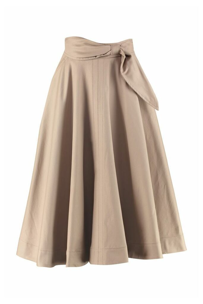 Cotton Linen Blend Full Skirt