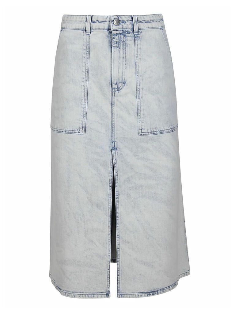 Blue Cotton Denim Skirt
