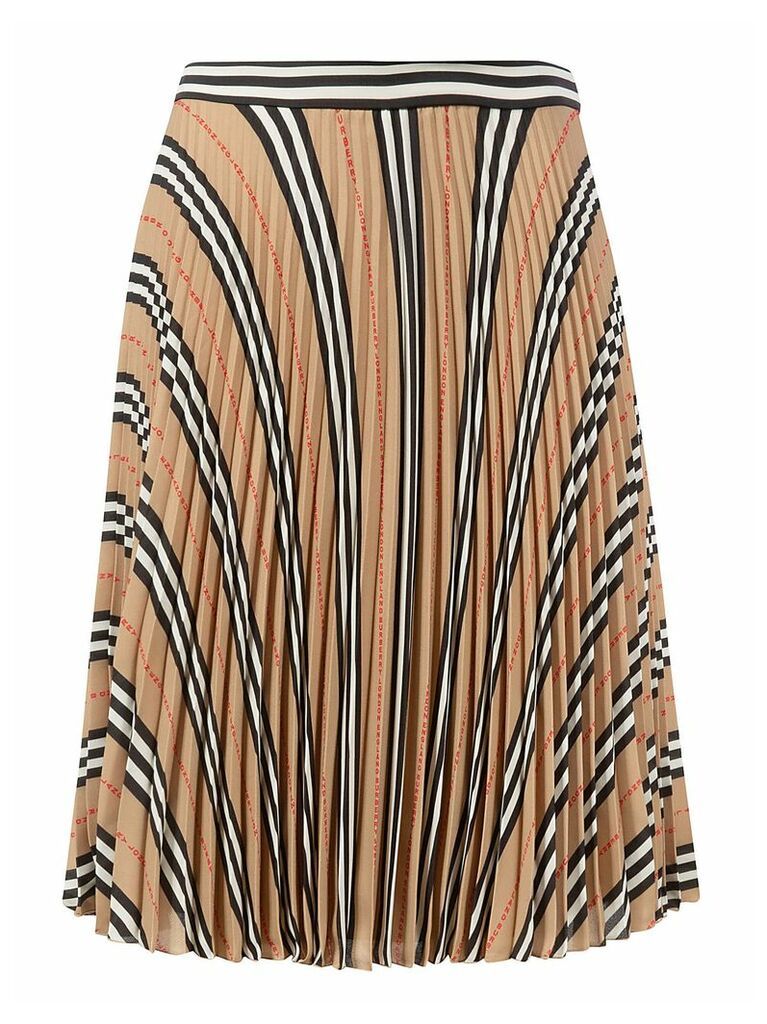 Pleated Stripe Skirt